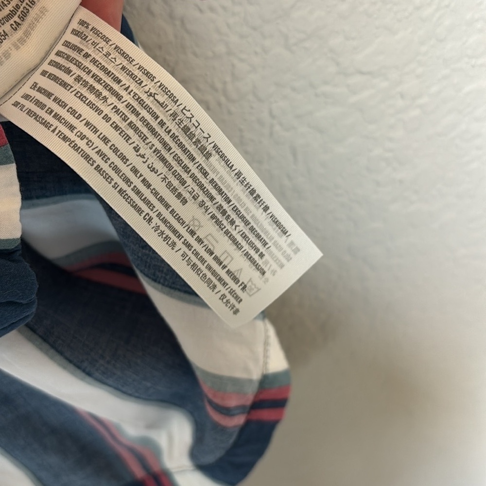 Abercrombie & Fitch Red, Blue, and White Striped Casual Shirt - Picture 8 of 10